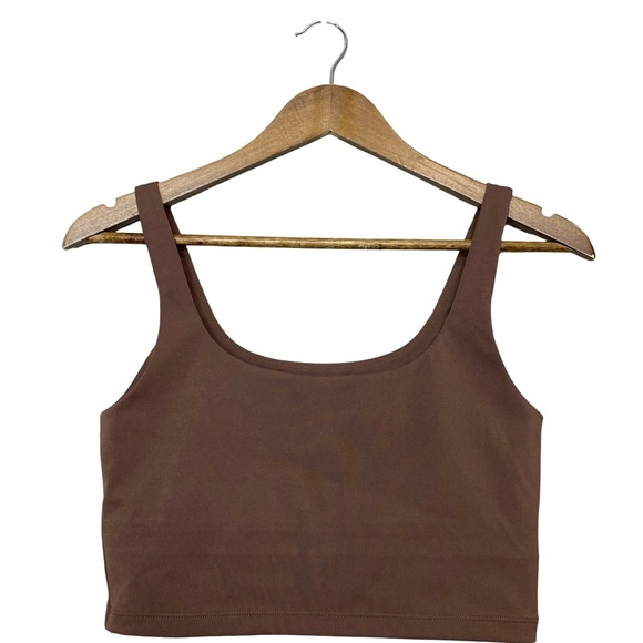 All Access Bandier Crop Tank Longline Sports Bra in chocolate mocha brown small - Picture 1 of 5
